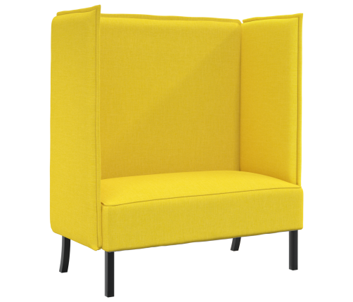 Augstais Dīvāns Gaiši Dzeltens 109X56X121 Cm Audums Vidaxl