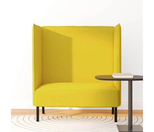 Augstais Dīvāns Gaiši Dzeltens 109X56X121 Cm Audums Vidaxl