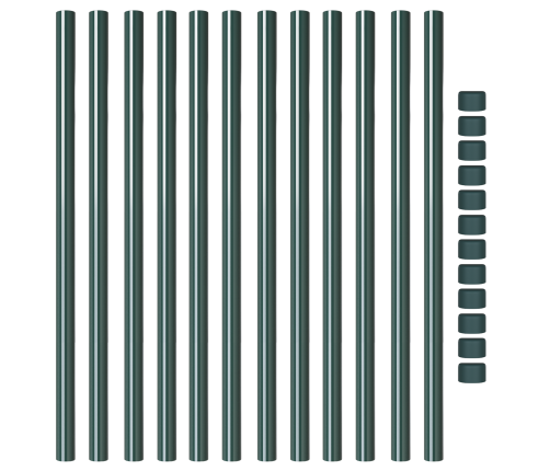 Žoga Stabi 12 Pcs Zaļa 120 Cm Pulverkrāsots Tērauds Vidaxl