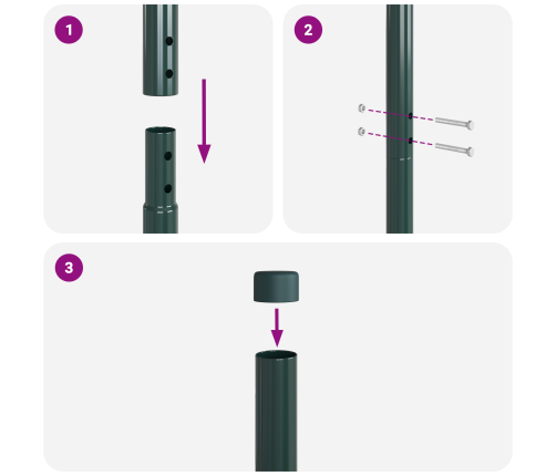 Žoga Stabi 2 Pcs Zaļa 180 Cm Pulverkrāsots Tērauds Vidaxl