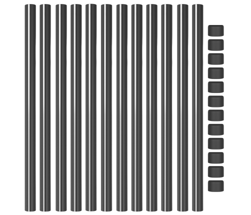 Žoga Stabi 12 Pcs Pelēka 60 Cm Pulverkrāsots Tērauds Vidaxl