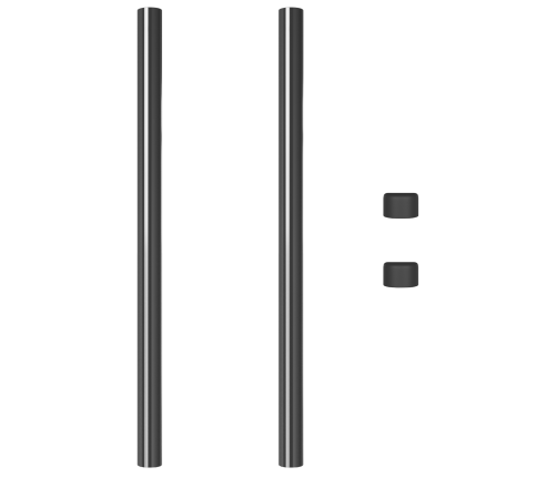 Žoga Stabi 2 Pcs Pelēka 80 Cm Pulverkrāsots Tērauds Vidaxl