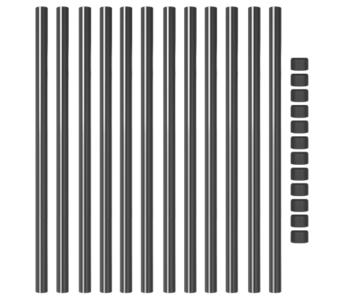 Žoga Stabi 12 Pcs Pelēka 110 Cm Pulverkrāsots Tērauds Vidaxl