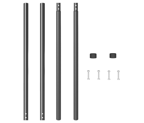 Žoga Stabi 2 Pcs Pelēka 160 Cm Pulverkrāsots Tērauds Vidaxl