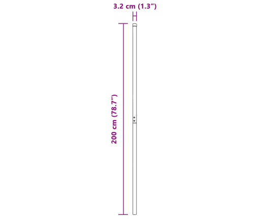 Žoga Stabi 12 Pcs Pelēka 200 Cm Pulverkrāsots Tērauds Vidaxl