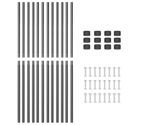 Žoga Stabi 12 Pcs Pelēka 210 Cm Pulverkrāsots Tērauds Vidaxl