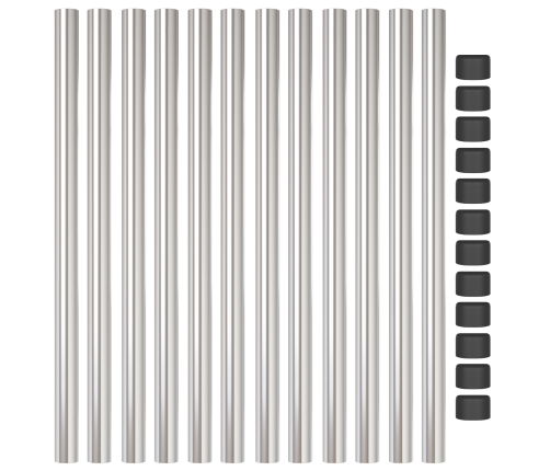 Žoga Stabi 12 Pcs Sudraba 90 Cm Cinkots Tērauds Vidaxl