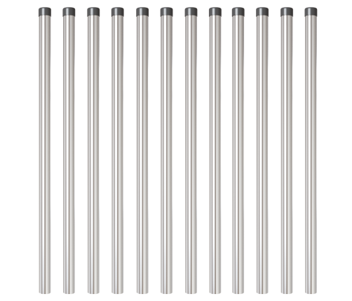 Žoga Stabi 12 Pcs Sudraba 110 Cm Cinkots Tērauds Vidaxl