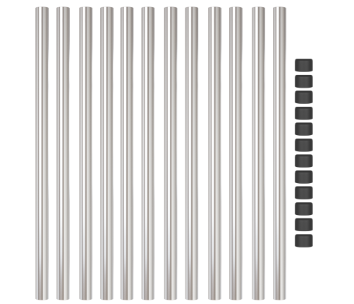 Žoga Stabi 12 Pcs Sudraba 110 Cm Cinkots Tērauds Vidaxl