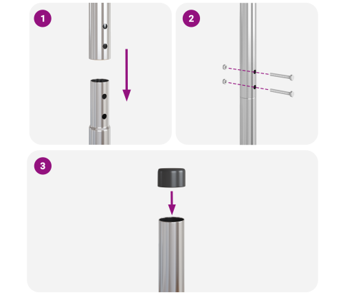 Žoga Stabi 2 Pcs Sudraba 130 Cm Cinkots Tērauds Vidaxl