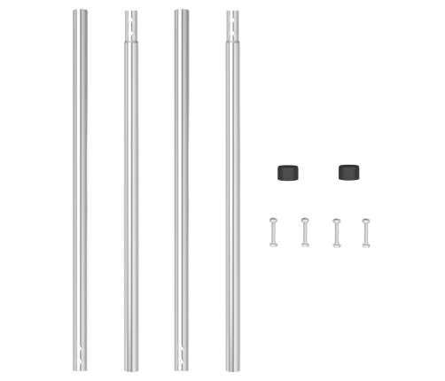 Žoga Stabi 2 Pcs Sudraba 130 Cm Cinkots Tērauds Vidaxl