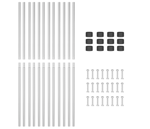 Žoga Stabi 12 Pcs Sudraba 130 Cm Cinkots Tērauds Vidaxl