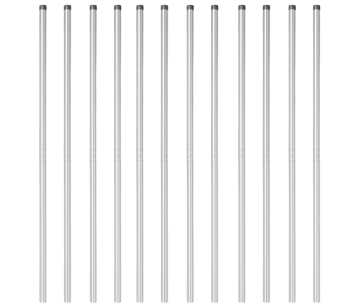 Žoga Stabi 12 Pcs Sudraba 180 Cm Cinkots Tērauds Vidaxl