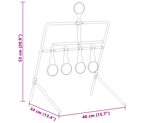 Šaušanas Mērķis Melna 40 X 34 X 53 Cm Tērauds Vidaxl