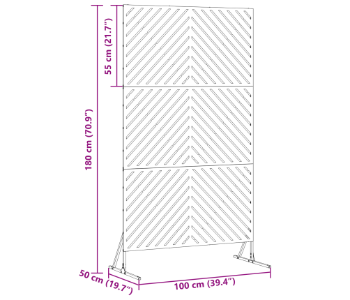 Žoga Paneļi 100 X 50 X 180 Cm Nerūsējošs Tērauds Vidaxl
