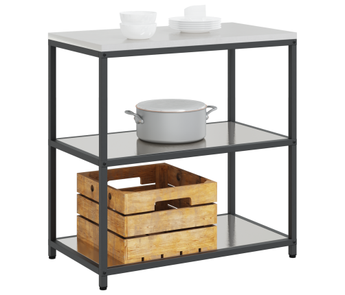 Virtuves Uzglabāšanas Plaukts Sudraba 60 X 50 X 92 Cm Vidaxl