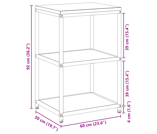Virtuves Uzglabāšanas Plaukts Sudraba 60 X 50 X 92 Cm Vidaxl