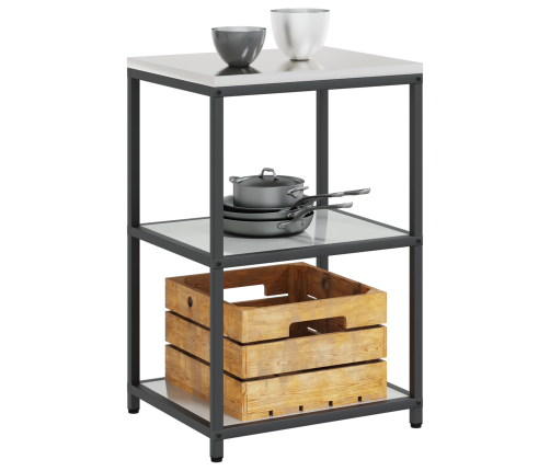 Virtuves Uzglabāšanas Plaukts Sudraba 60 X 50 X 92 Cm Vidaxl