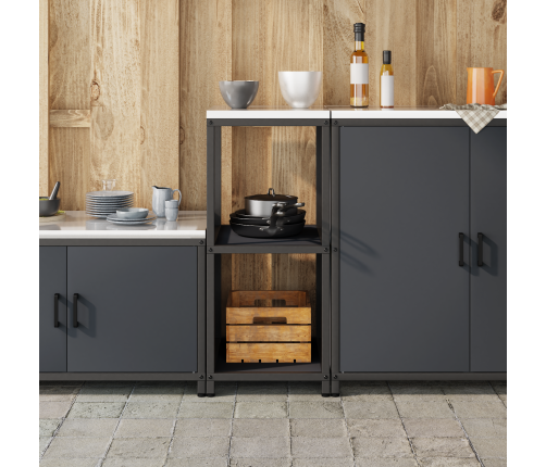 Virtuves Uzglabāšanas Plaukts Antracīta 60 X 50 X 92 Cm Tērauds Vidaxl