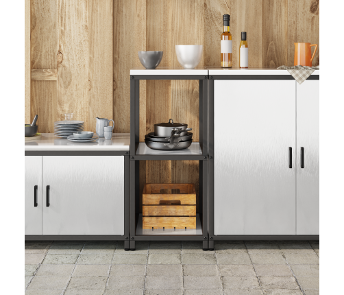 Virtuves Uzglabāšanas Plaukts Sudraba 60 X 50 X 92 Cm Vidaxl