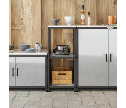 Virtuves Uzglabāšanas Plaukts Sudraba 60 X 50 X 92 Cm Vidaxl