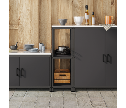 Virtuves Uzglabāšanas Plaukts Melna 60 X 50 X 92 Cm Tērauds Vidaxl