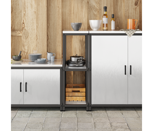 Virtuves Uzglabāšanas Plaukts Sudraba 60 X 50 X 92 Cm Vidaxl