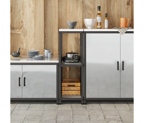 Virtuves Uzglabāšanas Plaukts Sudraba 60 X 50 X 92 Cm Vidaxl