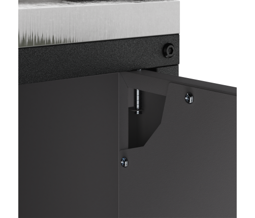 Virtuves Uzglabāšanas Skapis Melna 60 X 50 X 92 Cm Tērauds Vidaxl