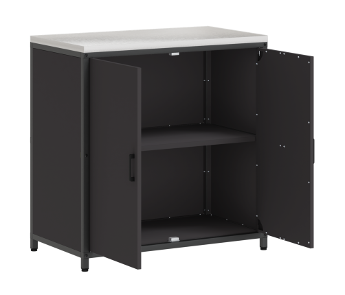 Virtuves Uzglabāšanas Skapis Melna 60 X 50 X 92 Cm Tērauds Vidaxl