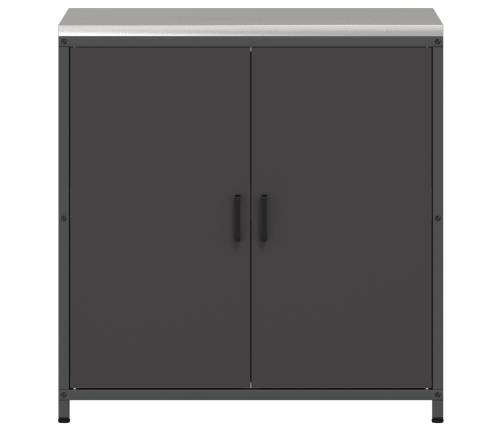 Virtuves Uzglabāšanas Skapis Melna 60 X 50 X 92 Cm Tērauds Vidaxl