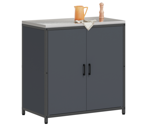 Virtuves Uzglabāšanas Skapis Antracīta 60 X 50 X 92 Cm Tērauds Vidaxl