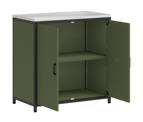 Virtuves Uzglabāšanas Skapis Olīvu Zaļš 60 X 50 X 92 Cm Tērauds Vidaxl