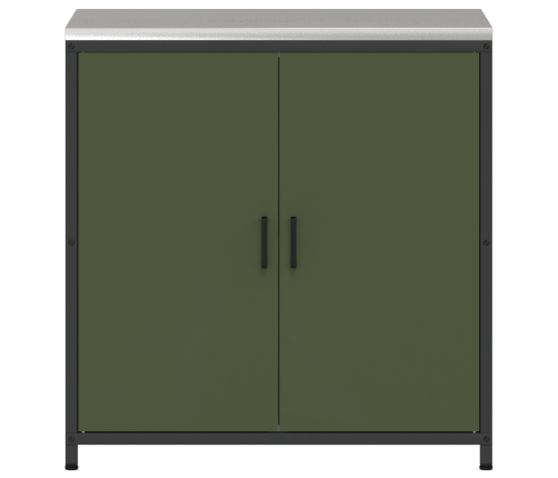 Virtuves Uzglabāšanas Skapis Olīvu Zaļš 60 X 50 X 92 Cm Tērauds Vidaxl