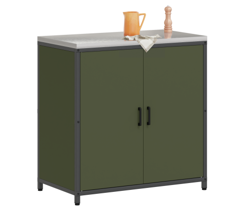 Virtuves Uzglabāšanas Skapis Olīvu Zaļš 60 X 50 X 92 Cm Tērauds Vidaxl