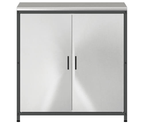 Virtuves Uzglabāšanas Skapis Ar Plauktu Sudraba 60 X 50 X 92 Cm Vidaxl