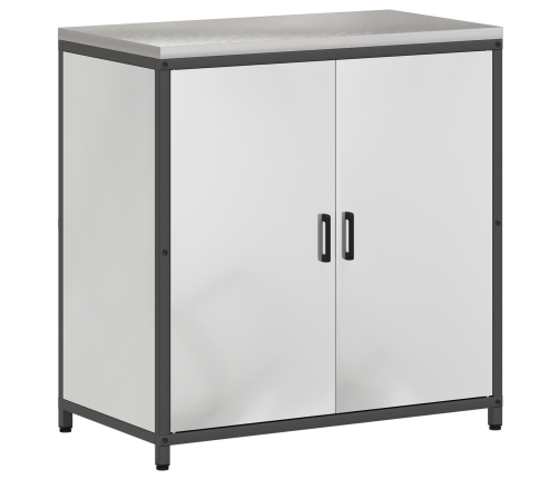 Virtuves Uzglabāšanas Skapis Ar Plauktu Sudraba 60 X 50 X 92 Cm Vidaxl