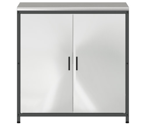 Virtuves Uzglabāšanas Skapis Ar Plauktu Sudraba 60 X 50 X 92 Cm Vidaxl