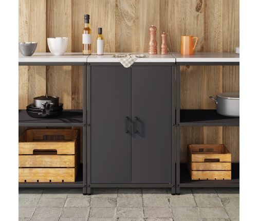 Virtuves Uzglabāšanas Skapis Melna 60 X 50 X 92 Cm Tērauds Vidaxl