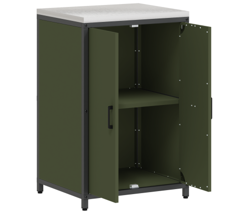 Virtuves Uzglabāšanas Skapis Olīvu Zaļš 60 X 50 X 92 Cm Tērauds Vidaxl