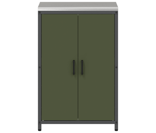 Virtuves Uzglabāšanas Skapis Olīvu Zaļš 60 X 50 X 92 Cm Tērauds Vidaxl