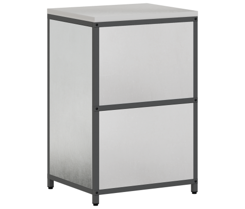 Virtuves Uzglabāšanas Skapis Ar Plauktu Sudraba 60 X 50 X 92 Cm Vidaxl