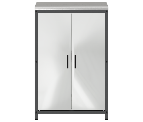 Virtuves Uzglabāšanas Skapis Ar Plauktu Sudraba 60 X 50 X 92 Cm Vidaxl