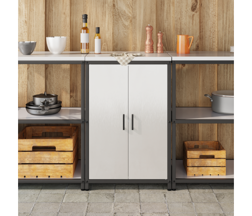 Virtuves Uzglabāšanas Skapis Ar Plauktu Sudraba 60 X 50 X 92 Cm Vidaxl