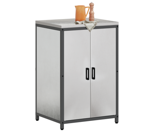 Virtuves Uzglabāšanas Skapis Ar Plauktu Sudraba 60 X 50 X 92 Cm Vidaxl