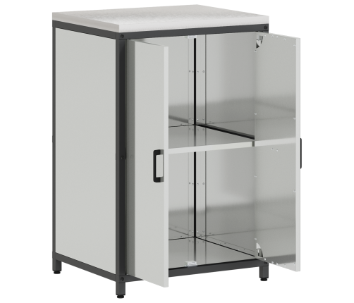 Virtuves Uzglabāšanas Skapis Ar Plauktu Sudraba 60 X 50 X 92 Cm Vidaxl