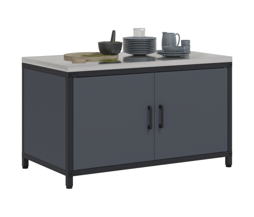 Virtuves Uzglabāšanas Skapis Antracīta 60 X 50 X 92 Cm Tērauds Vidaxl