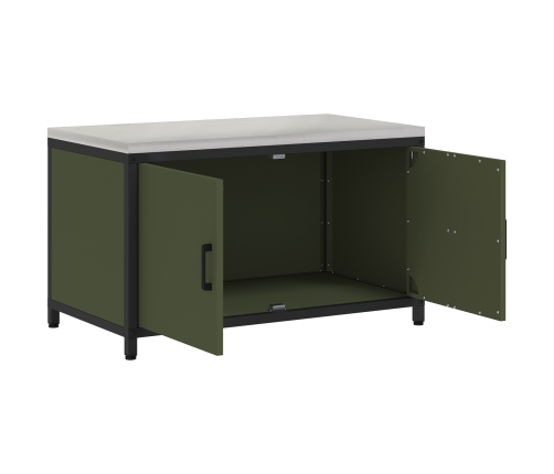 Virtuves Uzglabāšanas Skapis Olīvu Zaļš 60 X 50 X 92 Cm Tērauds Vidaxl