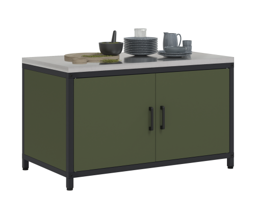 Virtuves Uzglabāšanas Skapis Olīvu Zaļš 60 X 50 X 92 Cm Tērauds Vidaxl