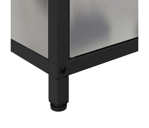 Virtuves Uzglabāšanas Skapis Ar Plauktu Sudraba 60 X 50 X 92 Cm Vidaxl